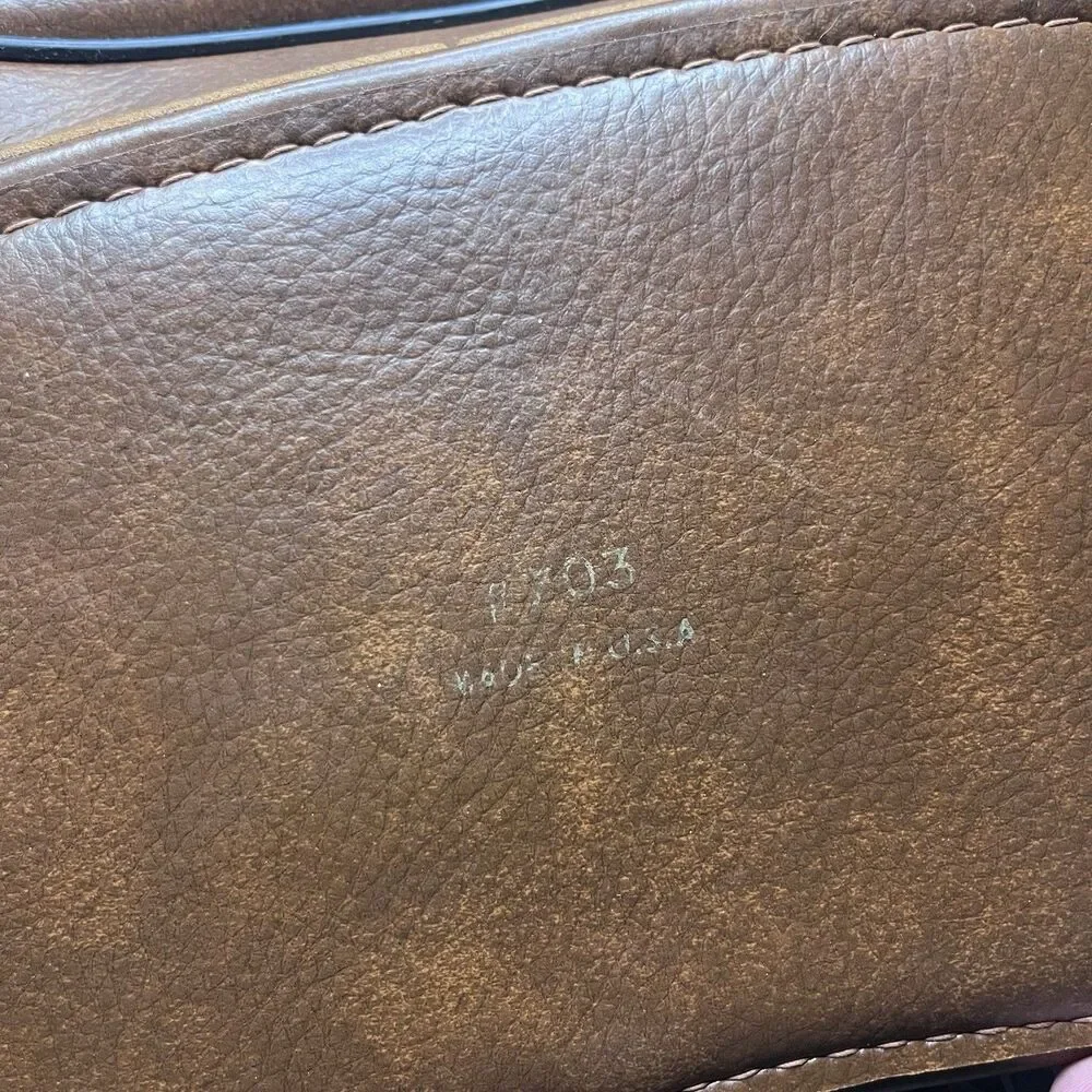 Vintage Hard Brown Leather Camera Case Shoulder Bag Made In USA #703